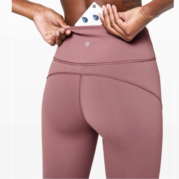 Lululemon In Movement tight 25” everlux pink mauve red dust 4 - Picture 4 of 10